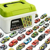 Samochody i pojazdy dla dzieci - DUŻY ZESTAW SAMOCHODÓW METALOWE RESORAKI w walizce Autka AUTKO Z NAPĘDEM - miniaturka - grafika 1
