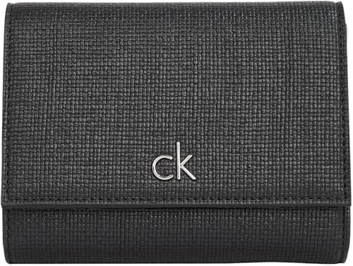 Calvin Klein Damski portfel na co dzień, średni, potrójnie składany, rozmiar 0ne, Ck czarny, 0ne Size