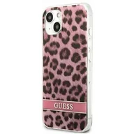 Etui i futerały do telefonów - Etui Guess do iPhone 13 mini 5,4" różowy/pink hardcase Leopard - miniaturka - grafika 1