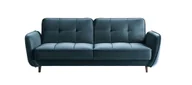 Sofy i kanapy - Sofa rozkładana z funkcją spania BELLIS VELVET niebieska - miniaturka - grafika 1