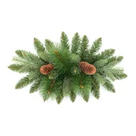 Ozdoby bożonarodzeniowe - Wianek wąski mały + 2 szyszki zielony - miniaturka - grafika 1