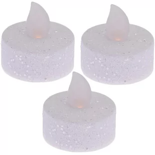 ZESTAW 3 ŚWIECZEK TEA LIGHT LED Z BROKATEM - Ozdoby bożonarodzeniowe - miniaturka - grafika 2