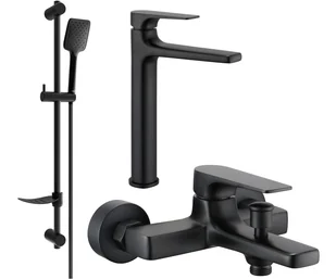 Mexen Lynx DF62 zestaw wannowy, czarny - 745913DF62-70 - Zestawy baterii łazienkowych - miniaturka - grafika 1