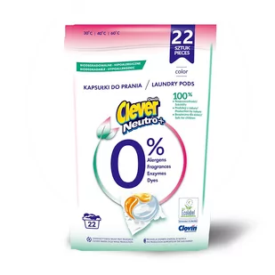 Clever ECO NEUTRO+ Kapsułki do prania, KOLOR, 22 szt 5900308779774 - Środki do prania - miniaturka - grafika 1