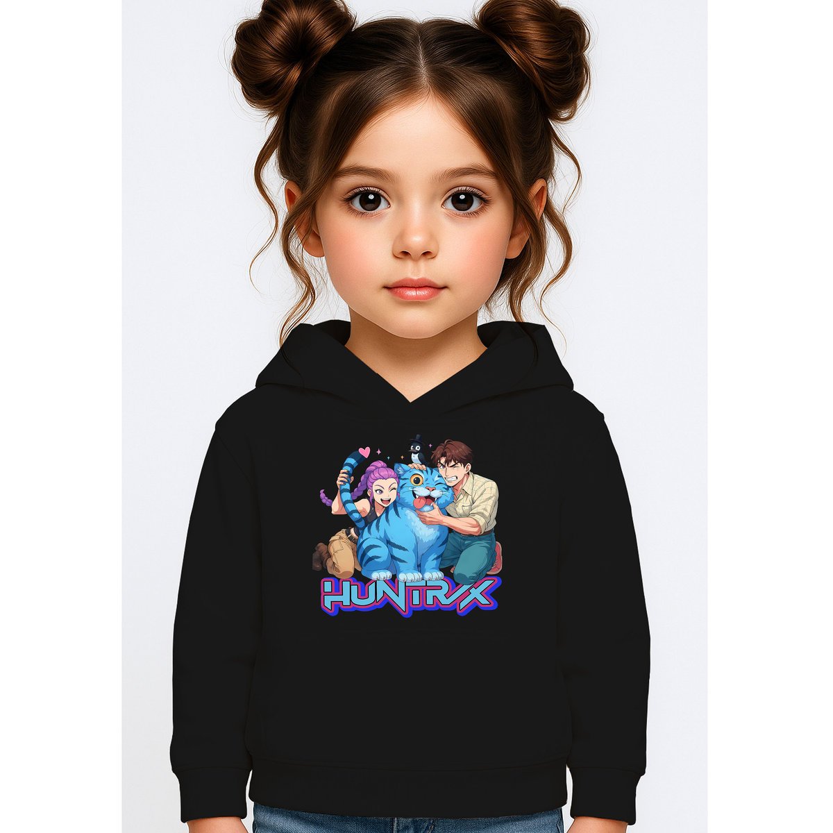 BLUZA DZIECIĘCA KPOP DEMON HUNTERS HUNTRIX 122-128 Z KAPTUREM BAWEŁNIANA