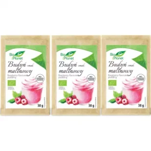 Bio Planet Budyń o smaku malinowym Zestaw 3 x 38 g Bio - Budyń - miniaturka - grafika 1