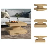 Ławy i stoliki kawowe - vidaXL Stolik kawowy jasnobrązowy 60x60x35 cm MDF - Stoliki kawowe - miniaturka - grafika 1