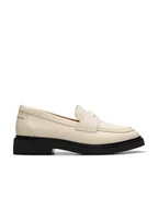 Mokasyny damskie - Clarks Skórzane mokasyny "Splend Edge" w kolorze kremowym - miniaturka - grafika 1