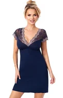 Piżamy damskie - Donna koszula nocna z koronką granatowa Olimpia, Kolor granatowy, Rozmiar S, Donna - Primodo.com - miniaturka - grafika 1