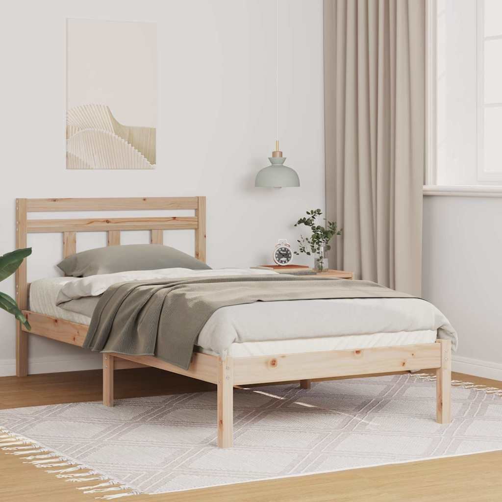 vidaXL Ramka łóżka Brązowy 100 x 200 cm Lite drewno sosnowe