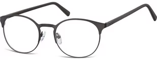 Sunoptic Czarne Okulary Oprawki okrągłe metalowe 995F - Okulary korekcyjne, oprawki, szkła - miniaturka - grafika 1