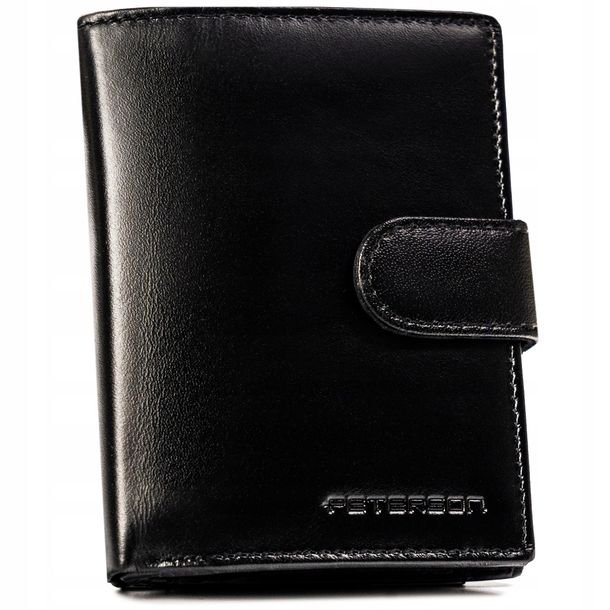 Portfel skórzany męski z RFID premium PETERSON elegancki na prezent zestaw