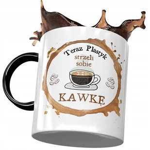 Kubek Czarny Dla Plastyka Strzeli Sobie Kawkę z Nadrukiem ze Zdjęciem + Opakowanie na prezent (wzór 02) - Kubki - miniaturka - grafika 1