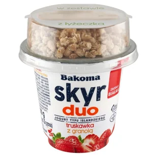 Bakoma Skyr Duo Jogurt typu islandzkiego truskawka z granolą 215 g - Kefiry, jogurty, maślanki - miniaturka - grafika 1