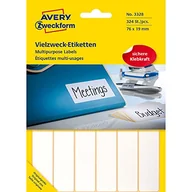 Etykiety samoprzylepne i bloki etykiet - Avery Zweckform zweckform Mini etykiety w arkuszach do opisywania ręcznego 76 x 19mm białe 324 sztuk - miniaturka - grafika 1