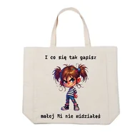 Torebki damskie - Torba na ramię jasny beż szeroka 48x38 MI 012 - miniaturka - grafika 1