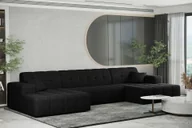 Narożniki - Sofa w kształcie U NIMES narożnik tkanina Neve czarny - miniaturka - grafika 1