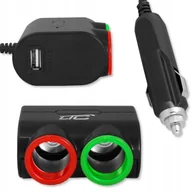 Ładowarki do telefonów - LTC Ładowarka Adapter CAR FIRE 2gn/USB 1,2A/120W 12-24V czarny LXAS10 - miniaturka - grafika 1