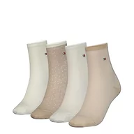 Skarpetki damskie - Tommy Hilfiger Damskie krótkie skarpety (4 sztuki), Off White/Sand, 39-42 EU - miniaturka - grafika 1