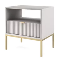 Inne meble do salonu - Stolik Nocny Nova S54 Złoty / Szary - miniaturka - grafika 1