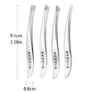 Inne - TEMU 4-częściowy zestaw precyzyjnych pęset ze stali nierdzewnej w stylu japońskim, bezzapachowy, do usuwania brwi, rzęs i zadziorów - miniaturka - grafika 1