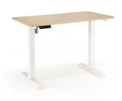 Biurka - Biurko B53 z funkcją regulacji wysokości, dąb złoty / biały - miniaturka - grafika 1