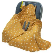 Otulacze - OTULACZ DO FOTELIKA NOSIDEŁKA MUŚLINOWY Z KAPTURKIEM KOCYK Kerstin - miniaturka - grafika 1