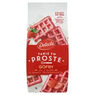 Dodatki do ciast w proszku - Delecta Takie to proste Gofry jak z budki o smaku truskawkowym 340 g - miniaturka - grafika 1