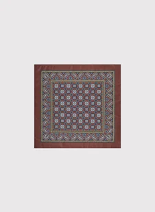 Brązowa poszetka w geometryczny wzór - Dodatki do ubrań - miniaturka - grafika 1