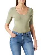 Swetry damskie - s.Oliver BLACK LABEL Damski sweter z krótkim rękawem, zielony (Tannengrün), 48 - miniaturka - grafika 1