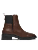 Botki damskie - Tommy Hilfiger Sztyblety Minimal FW0FW08978 Brązowy - miniaturka - grafika 1