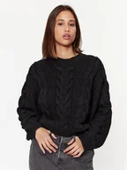 Swetry damskie - Wrangler Sweter 112342773 Czarny Regular Fit - miniaturka - grafika 1