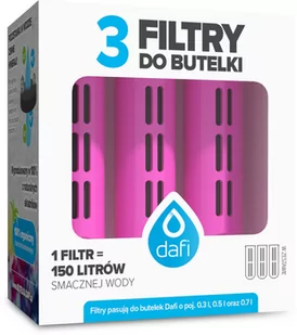 Dafi ZESTAW 3 filtry do butelki filtrującej SOFT i SOLID flamingowy - Wkłady filtrujące - miniaturka - grafika 1