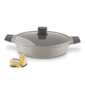 Patelnie - Marmurkowa patelnia INDUKCJA 28 cm PATELNIA Z POKRYWKĄ Stoneware Marble Starke Pro - miniaturka - grafika 1