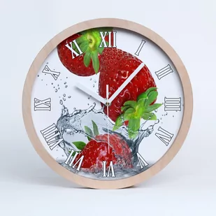 Zegar drewno na ścianę truskawki i woda fi 30 cm, Tulup - Zegary - miniaturka - grafika 1