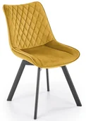 Krzesła - Musztardowe pikowane krzesło welurowe z funkcją obracania B5-S22 - miniaturka - grafika 1