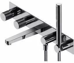 Omnires Contour Bateria wannowa podtynkowa z zestawem chrom CT8037/1CR - Baterie podtynkowe - miniaturka - grafika 2