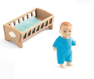 Figurka chłopczyka z łóżeczkiem Sasha Djeco - Domki dla lalek - miniaturka - grafika 1