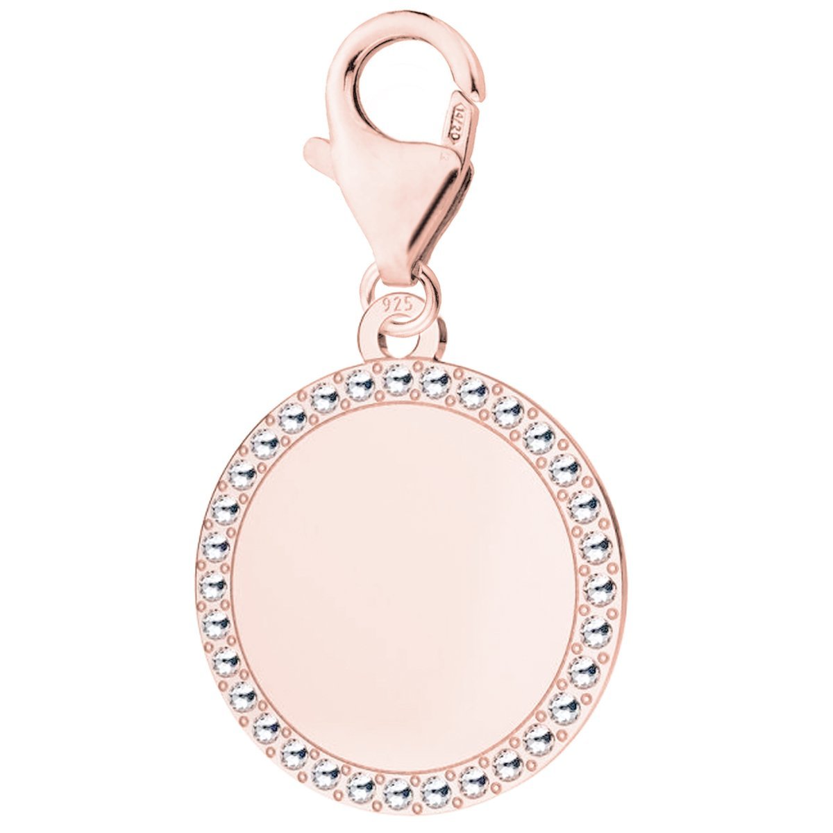 Zawieszka Blaszka Kryształy różowe złoto 925