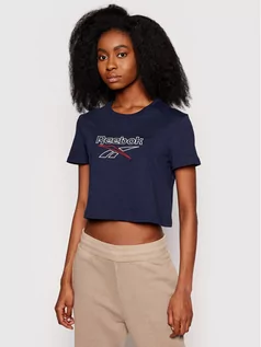 Koszulki i topy damskie - Reebok T-Shirt Classics Foundation Big Logo GJ5766 Granatowy Regular Fit - grafika 1