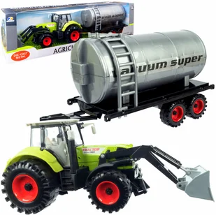 Duży Traktor z Przyczepą Ciągnik NAPĘD Ruchome elementy Przyczepa Beczkowóz - Samochody i pojazdy dla dzieci - miniaturka - grafika 1