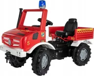 Chodziki - STRAŻ POŻARNA WÓZ STRAŻACKI MERCEDES UNIMOG NA PEDAŁY ROLLY TOYS - miniaturka - grafika 1