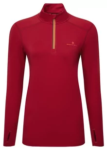 RONHILL bluza biegowa damska CORE THERMAL 1/2 ZIP TEE jam/flame - Bluzy sportowe damskie - miniaturka - grafika 1