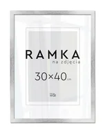 Ramki na zdjęcia - Srebrna Ramka na zdjęcie 30x40 cm Ramy na zdjęcia 40x30 cm Srebro - miniaturka - grafika 1