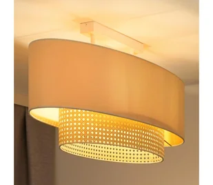 Duolla - Żyrandol natynkowy DOUBLE OVAL RATTAN 2xE27/15W/230V kremowy/rattan - Lampy sufitowe - miniaturka - grafika 1