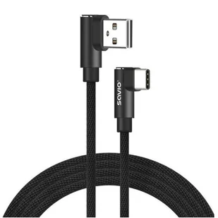 Savio Kabel USB kątowy USB Typ C kątowy CL-163 1m Czarny SAVKABELCL-163 - Kable USB - miniaturka - grafika 1