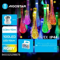 Oświetlenie świąteczne - Lampki choinkowe Aigostar Lampki choinkowe krople deszczu na 3 baterie AA multikolor 10m Lampki choinkowe krople deszczu na 3 baterie AA multikolor 10m - miniaturka - grafika 1