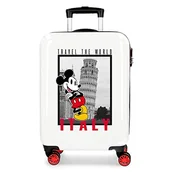 Walizki - Disney Mickey y Minnie Travel The World Italy Walizka kabinowa Biały 38x55x20 cms Sztywne zapięcie z boku 34L 2 kg 4 koła Podwójne bagaż ręczny, Biały, Talla única, Walizka kabinowa - miniaturka - grafika 1