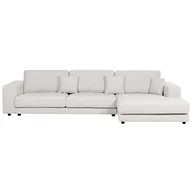 Narożniki - BELIANI Narożnik lewostronny 4-osobowy biały tapicerowany sofa narożna dodatkowe poduszki minimalistyczny styl - miniaturka - grafika 1