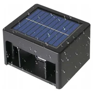 Lampy ogrodowe - Düwi Kinkiet solarny NIKE 12LED 3500/6500K IP44 czarny - miniaturka - grafika 1